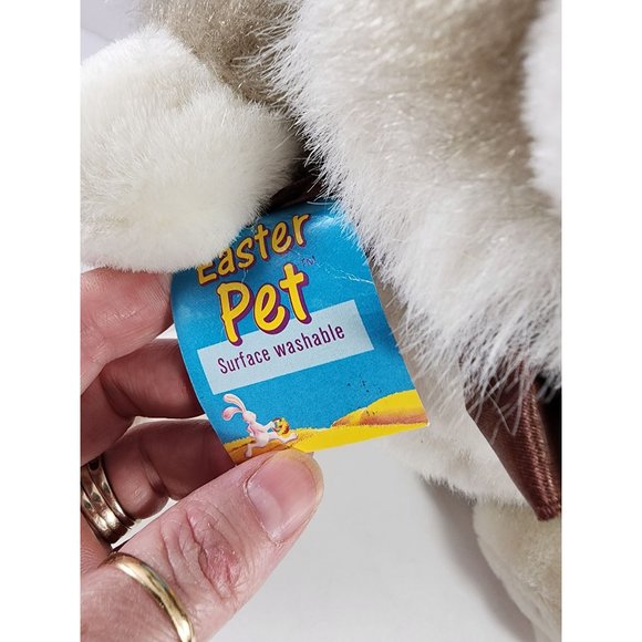 Vtg NOS Easter Unlimited Easter Pet Plush Bunny Rabbit 12" Stuffed Animal Rare - Picture 13 of 14